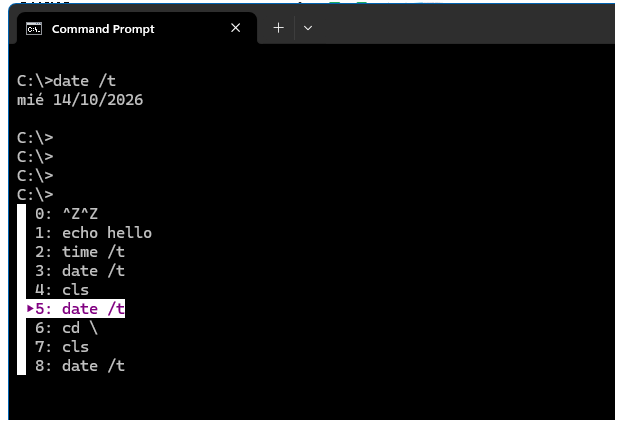 CMD command history