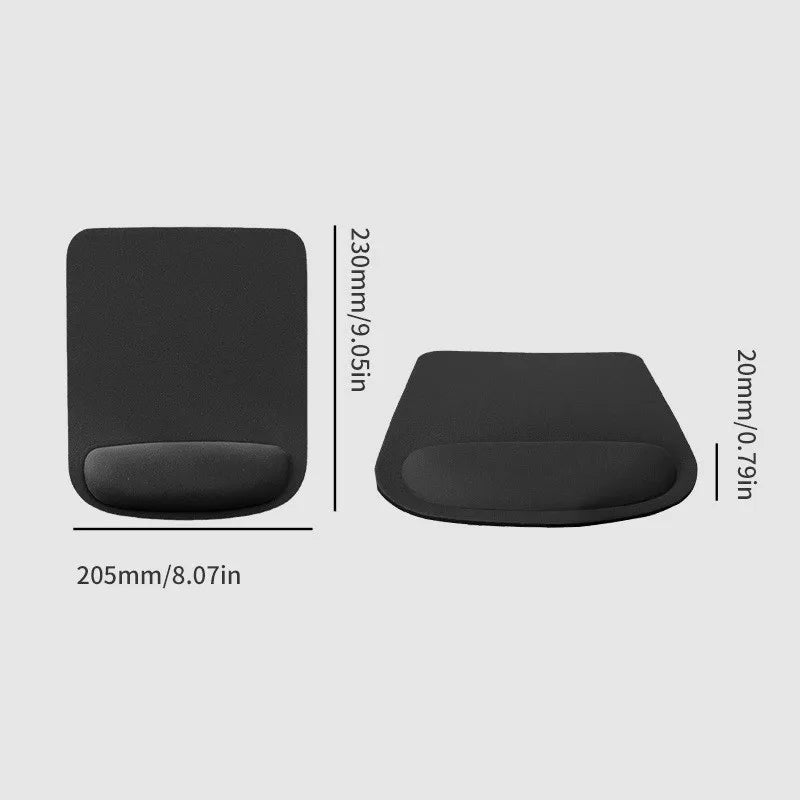 Black Ergonomic Mouse Pad with Wrist Support