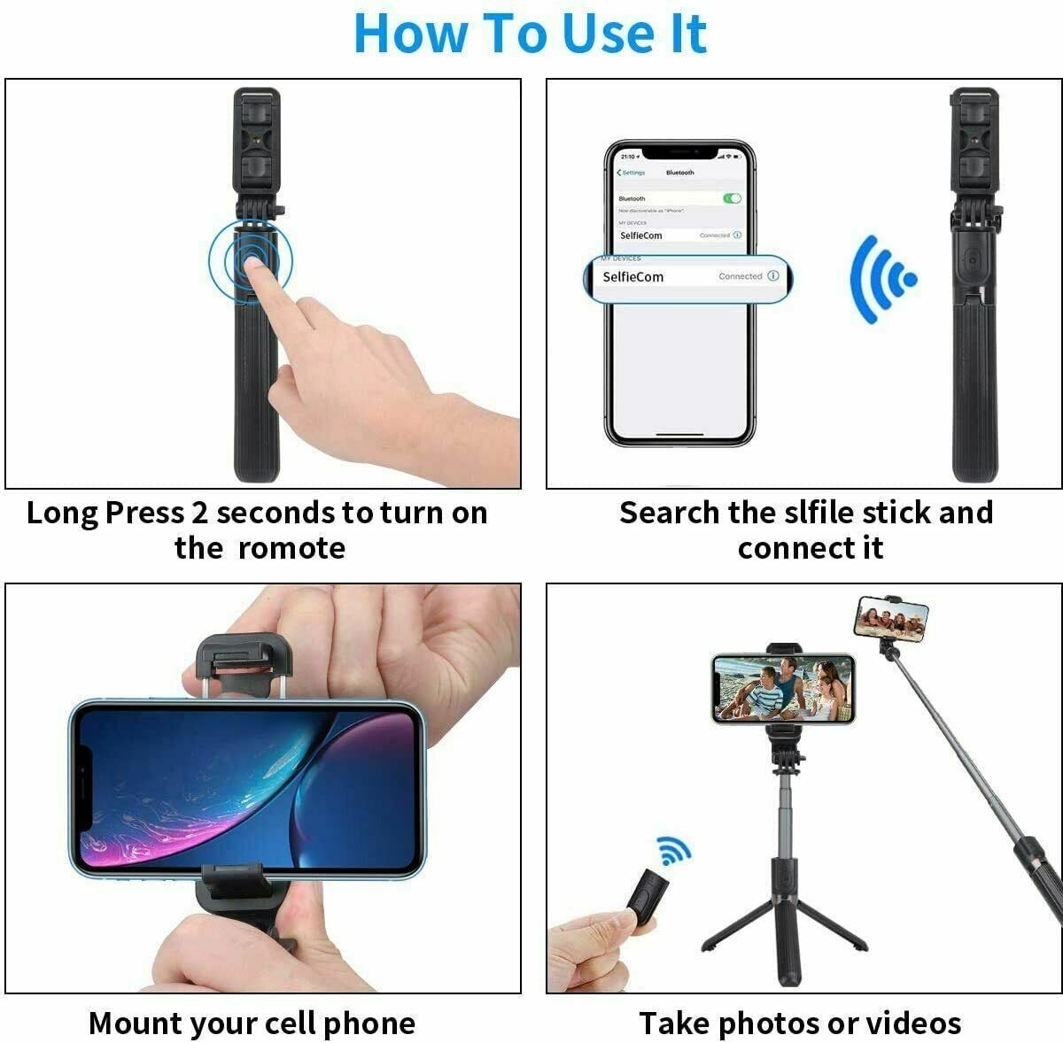 Palo Selfie Trípode Soporte De Escritorio Remoto Soporte Para Teléfono Celular Para iPhone