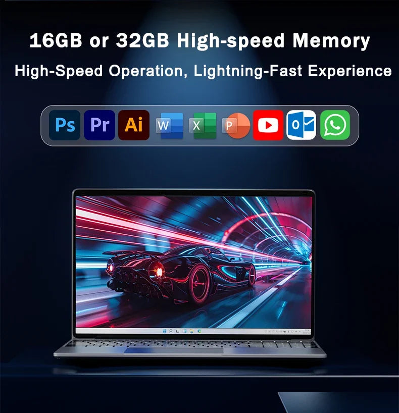 Laptop de oficina multitarea de alta velocidad