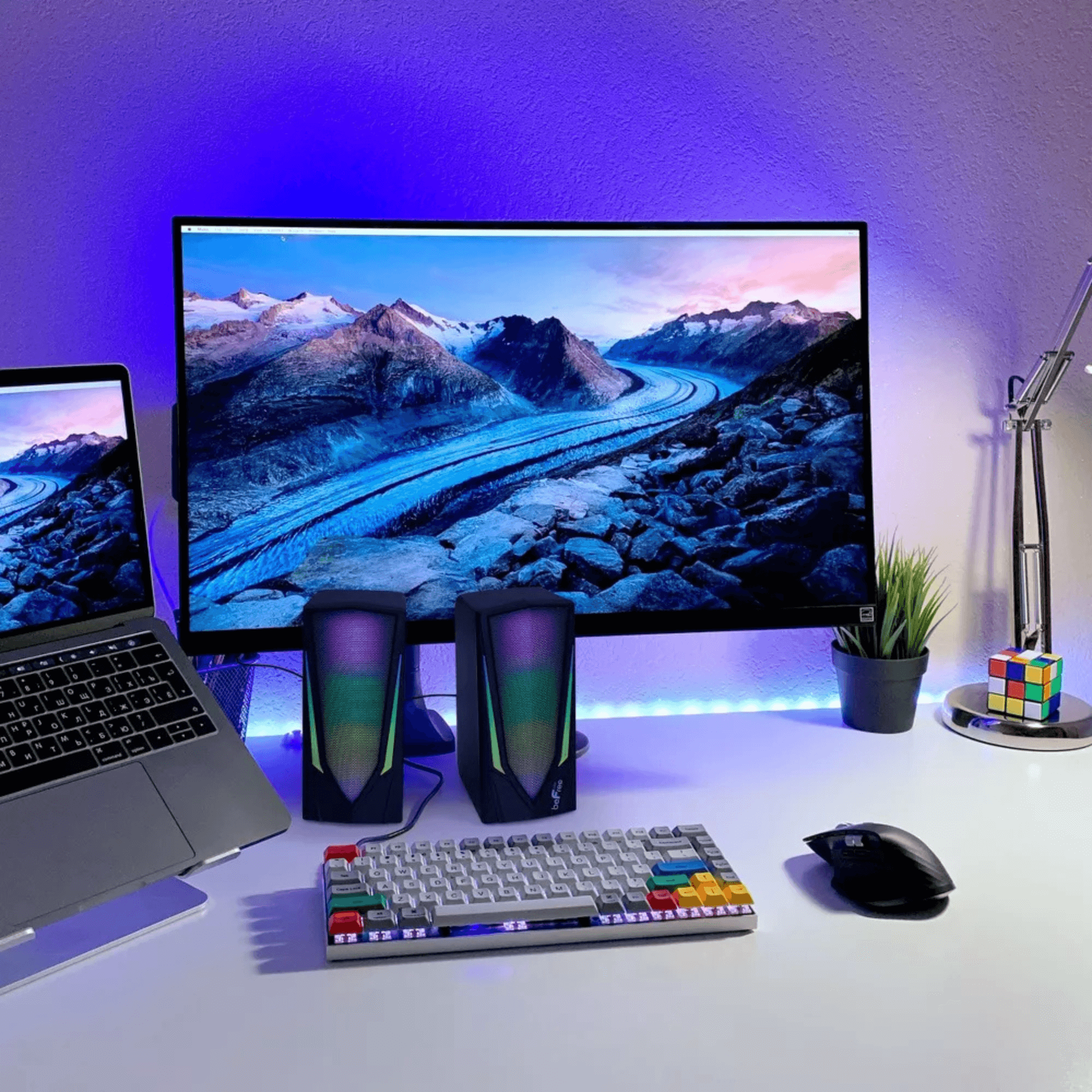 Altavoces para juegos de ordenador beFree Sound Dual 2.0 con luces LED RGB