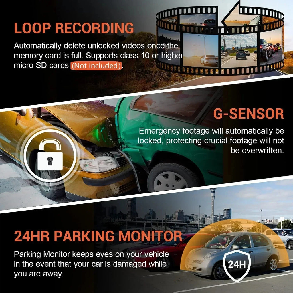 Dual camera Dash Cam for cars