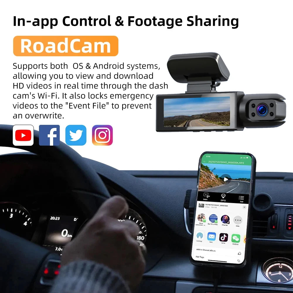 Dual camera Dash Cam for cars