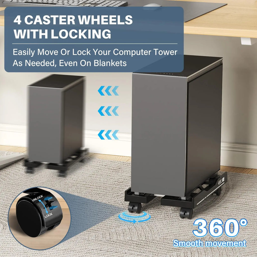 Mobile Cpu Stand Holder Tower Stand with Rolling Caster