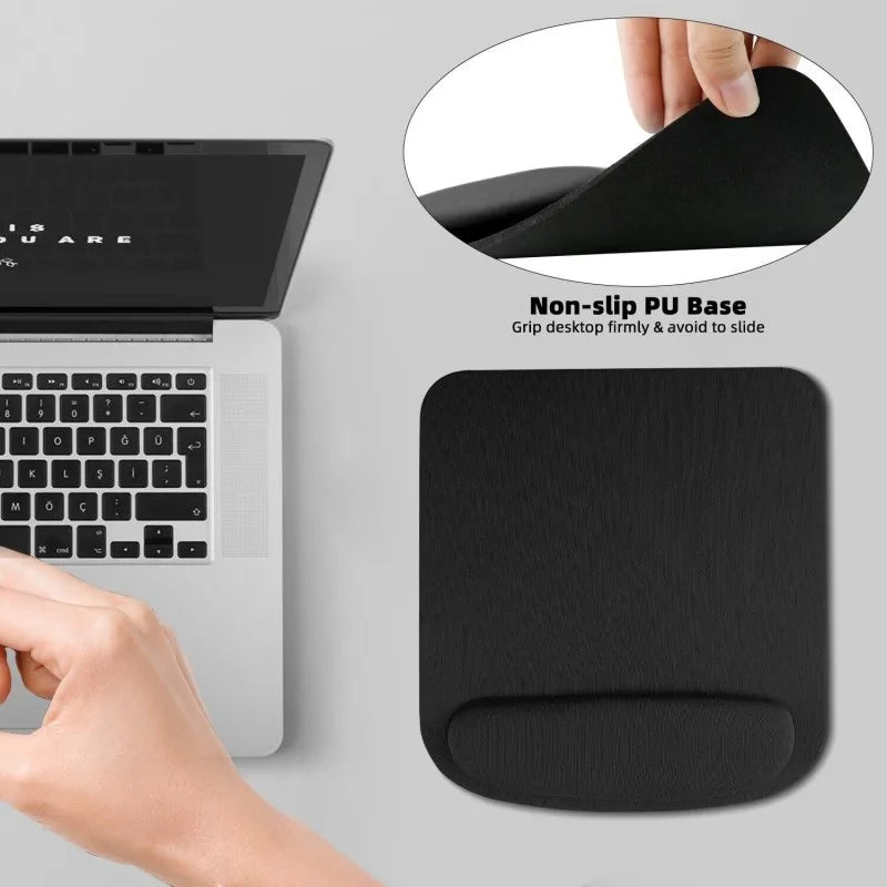 Black Ergonomic Mouse Pad with Wrist Support