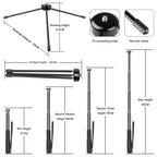 Metal Bracket Selfie Stick with Ring Light