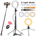Metal Bracket Selfie Stick with Ring Light