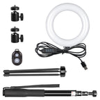 Metal Bracket Selfie Stick with Ring Light