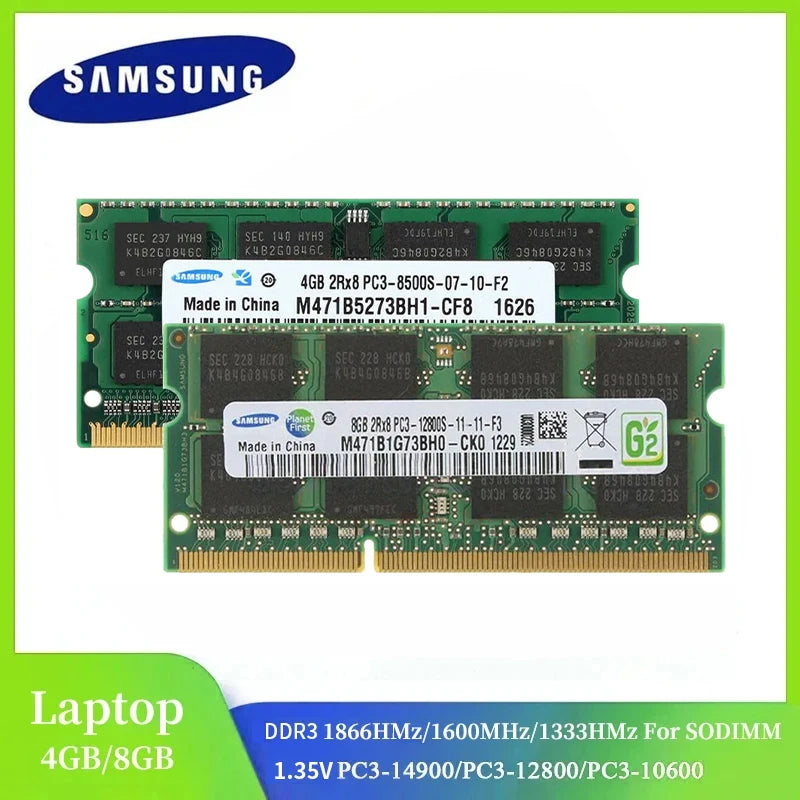 1/2PCS SAMSUNG Memoria Laptop Ram DDR3