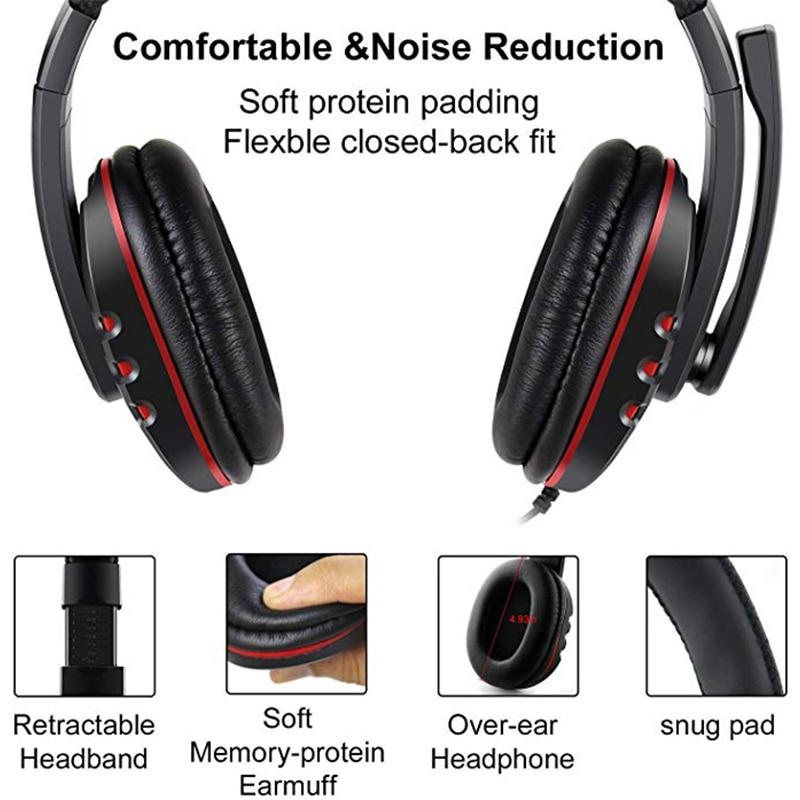 Auriculares estéreo para juegos con cable y LED