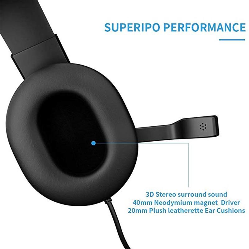 Auriculares estéreo para juegos con cable y LED