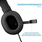 Auriculares estéreo para juegos con cable y LED