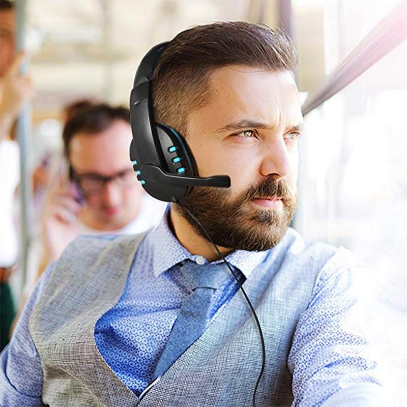 Auriculares estéreo para juegos con cable y LED