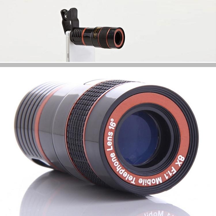 Lente de imagen nítida Teleobjetivo PRO ¡Hace un zoom de 8 veces más cerca! Para todos los smartphones